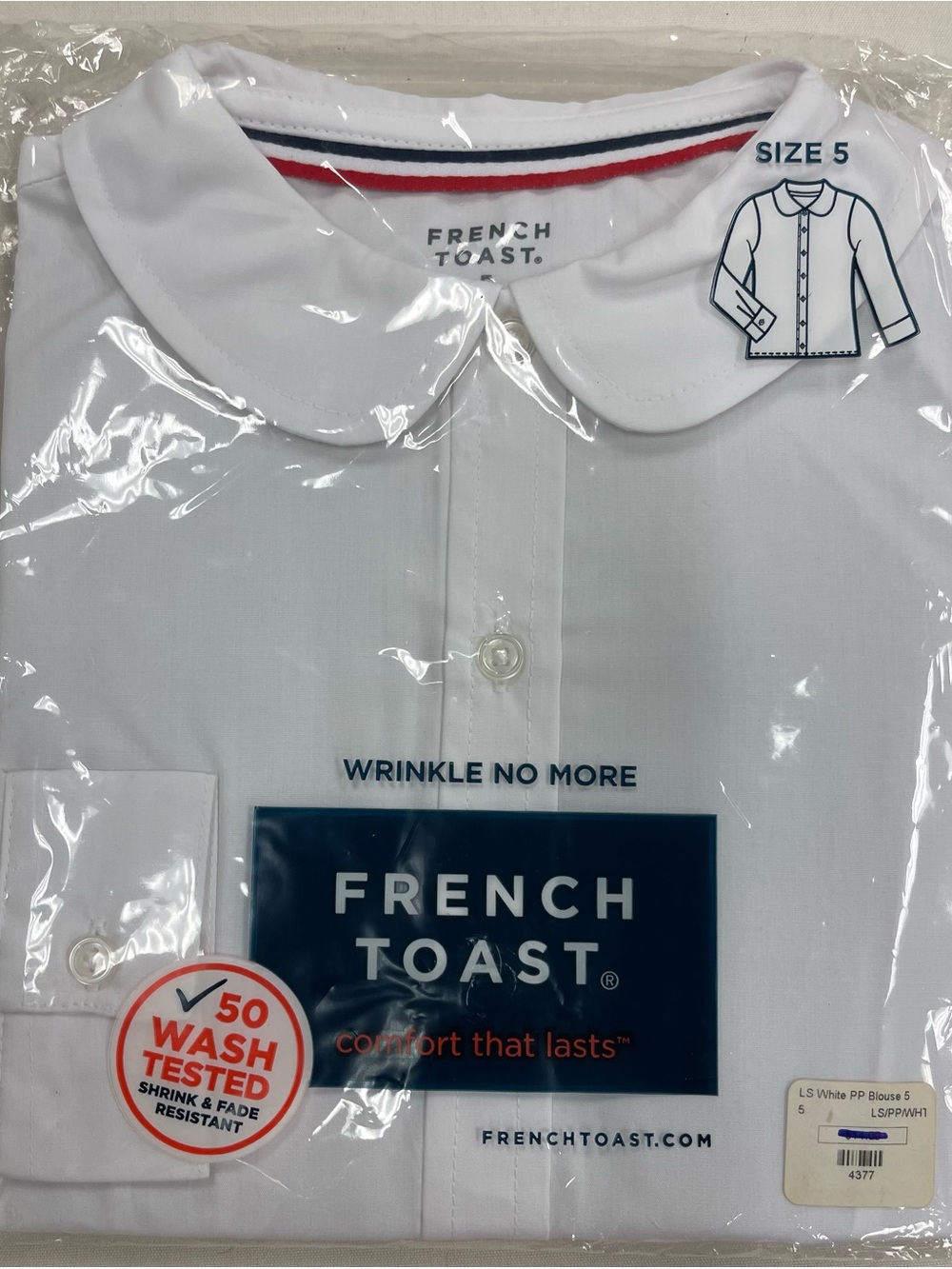French Toast White Girls' Peter Pan Collar Dress Shirt